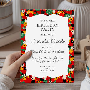 Helles, farbiges Party-Design für Kindergeburtstag Einladung