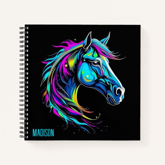 Helles, farbiges Pferd Notizblock (Vorderseite)