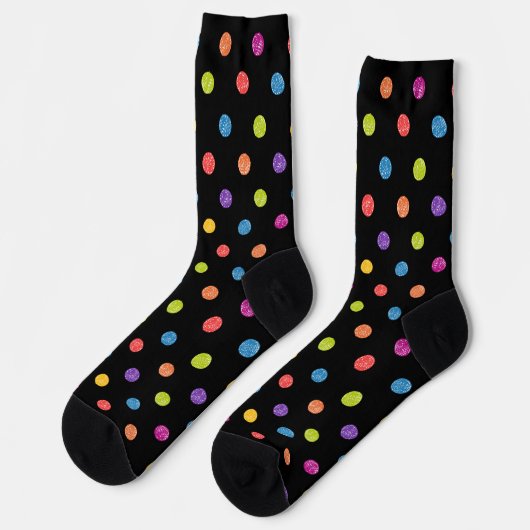 Helles, farbiges Polka-Dot-Muster Socken (Linkes Detail)