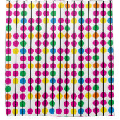 Helles farbiges Polka Dot Strip Muster Duschvorhang (Vorderseite)