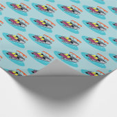 Helles farbiges Pontoon Boat Wrapping Paper Geschenkpapier (Ecke)