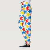 Helles, farbiges Puzzlespiecmuster Leggings (Links)