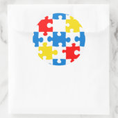 Helles, farbiges Puzzlespiecmuster Runder Aufkleber (Tasche)