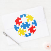 Helles, farbiges Puzzlespiecmuster Runder Aufkleber (Umschlag)