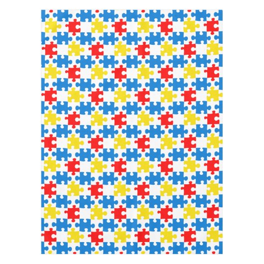 Helles, farbiges Puzzlespiecmuster Tischdecke (Vorderseite)