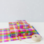 Helles, farbiges Rainbow-Quadrat Geschenkpapier Set