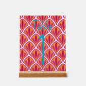 Helles, farbiges Rosa und orangefarbener Fan-Hochz Acrylschild (Vorderseite)