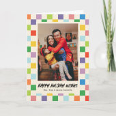 Helles farbiges Schachbrett Faltes Foto Urlaub Karte (Vorderseite)