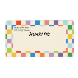 Helles farbiges Schachbrett mit Rücksendeadresse