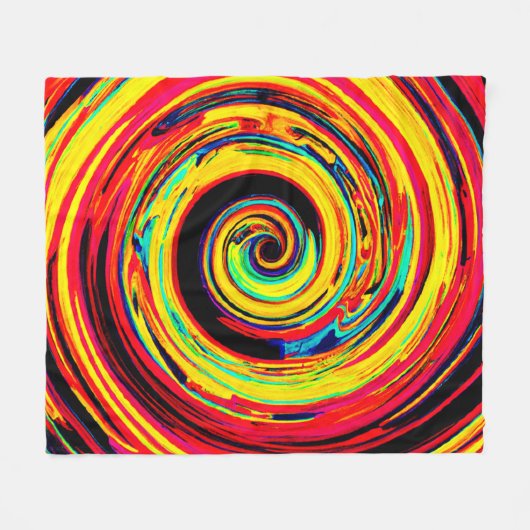 Helles, farbiges Spiralmuster Fleecedecke (Vorderseite (Horizontal))