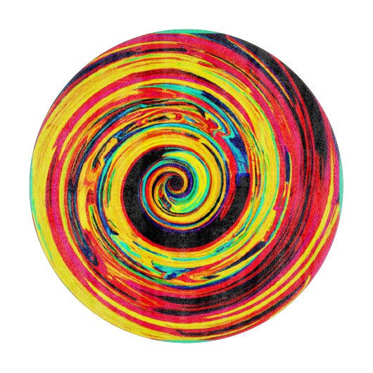 Helles, farbiges Spiralmuster Schneidebrett (Vorderseite)