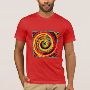 Helles, farbiges Spiralmuster T-Shirt