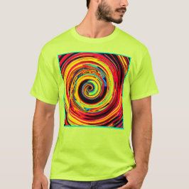 Helles, farbiges Spiralmuster T-Shirt