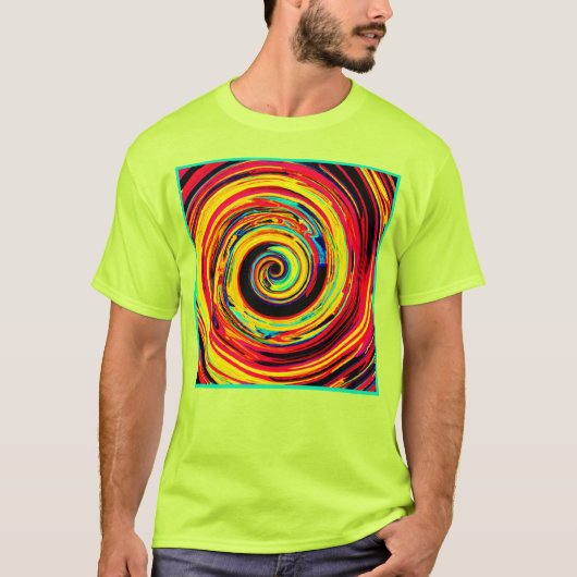 Helles, farbiges Spiralmuster T-Shirt (Vorderseite)