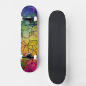 Helles, farbiges Web Abstrakt Skateboard (Vorderseite)