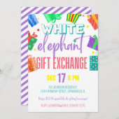 Helles, farbiges Weißes Elefantengeschenk-Austausc Einladung (Vorne/Hinten)