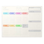 Helles, farbiges Wochenplaner Notepad Notizblock (Vorderseite)