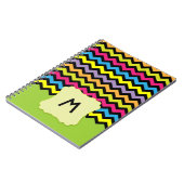 Helles farbiges Zickzack Muster u. Monogramm Notizblock (Linke Seite)