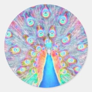 Helles Farbkonzept *Peacock* Spirit Design Runder Aufkleber