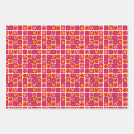 Helles Farbmuster der Blume Geschenkpapier Set (Vorderseite 3)