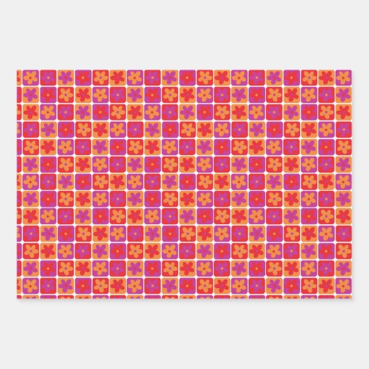 Helles Farbmuster der Blume Geschenkpapier Set (Vorderseite 2)