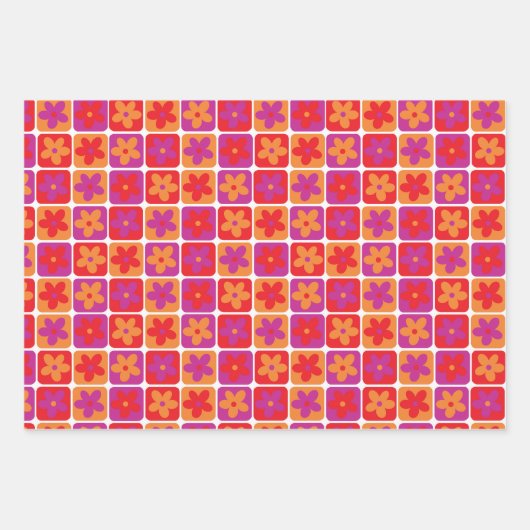 Helles Farbmuster der Blume Geschenkpapier Set (Vorderseite)