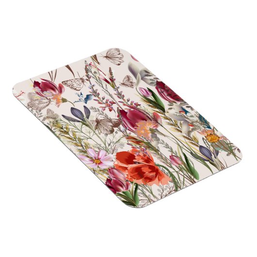 Helles Federfeld. Romantisches Muster Magnet (Rechte Seite)