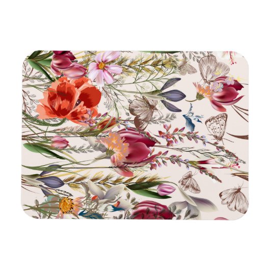 Helles Federfeld. Romantisches Muster Magnet (Horizontal)