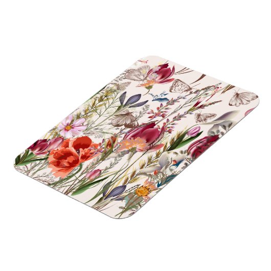 Helles Federfeld. Romantisches Muster Magnet (Linke Seite)