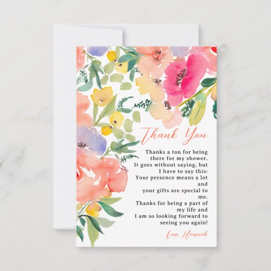 Helles, feines bohansardenes Brautparty Dankeskarte (Vorderseite)