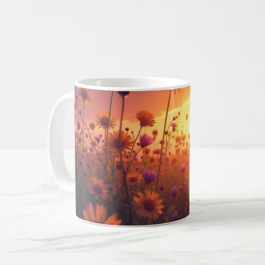 Helles Feld wild lebender Blume Kaffeetasse (Vorderseite Links)
