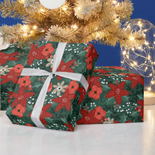 Helles, festliches, stilisiertes Blumenmuster Weih Geschenkpapier