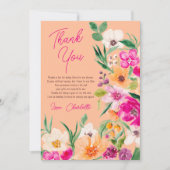 Helles, fett formatiertes Brautparty von Blume Dankeskarte (Vorderseite)