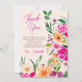 Helles, fett formatiertes Brautparty von Blume Dankeskarte (Vorderseite)