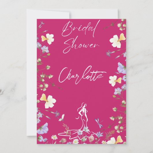 Helles, fett formatiertes Brautparty von Blume Einladung (Vorderseite)