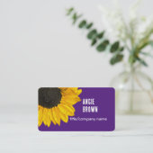 helles, fett lila und gelbes Sonnenblumenfoto Visitenkarte (Stehend Vorderseite)