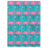 Helles Flamingo-Muster | addieren Ihre Initiale Klemmbrett (Rückseite)