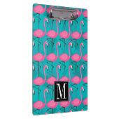 Helles Flamingo-Muster | addieren Ihre Initiale Klemmbrett (Rechts)