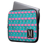 Helles Flamingo-Muster | addieren Ihre Initiale Laptopschutzhülle (Vorderseite Links)