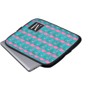 Helles Flamingo-Muster | addieren Ihre Initiale Laptopschutzhülle (Vorne Knopf)