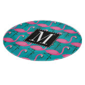 Helles Flamingo-Muster | addieren Ihre Initiale Schneidebrett (Ecke)