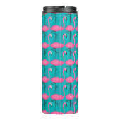 Helles Flamingo-Muster | addieren Ihre Initiale Thermosbecher (Rückseite)