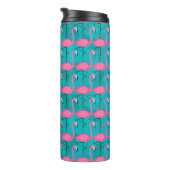Helles Flamingo-Muster | addieren Ihre Initiale Thermosbecher (Nach rechts gedreht)