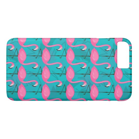 Helles Flamingo-Muster Case-Mate iPhone Hülle (Rückseite (Horizontal))