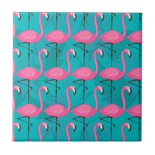 Helles Flamingo-Muster Fliese (Vorderseite)