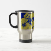 Helles floral Yellow Blue Motif Reisebecher (Links)