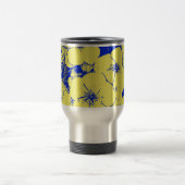 Helles floral Yellow Blue Motif Reisebecher (Mittel)
