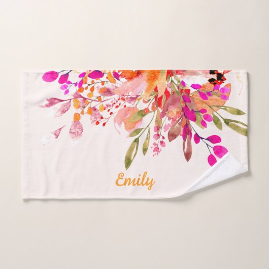 Helles florales romantisches Individuelle Name Handtuch (Handtuch)