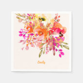 Helles florales romantisches Individuelle Name Serviette (Vorderseite)