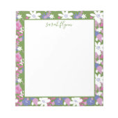 Helles, florales Rosa und weißes Notepad Notizblock (Vorderseite)